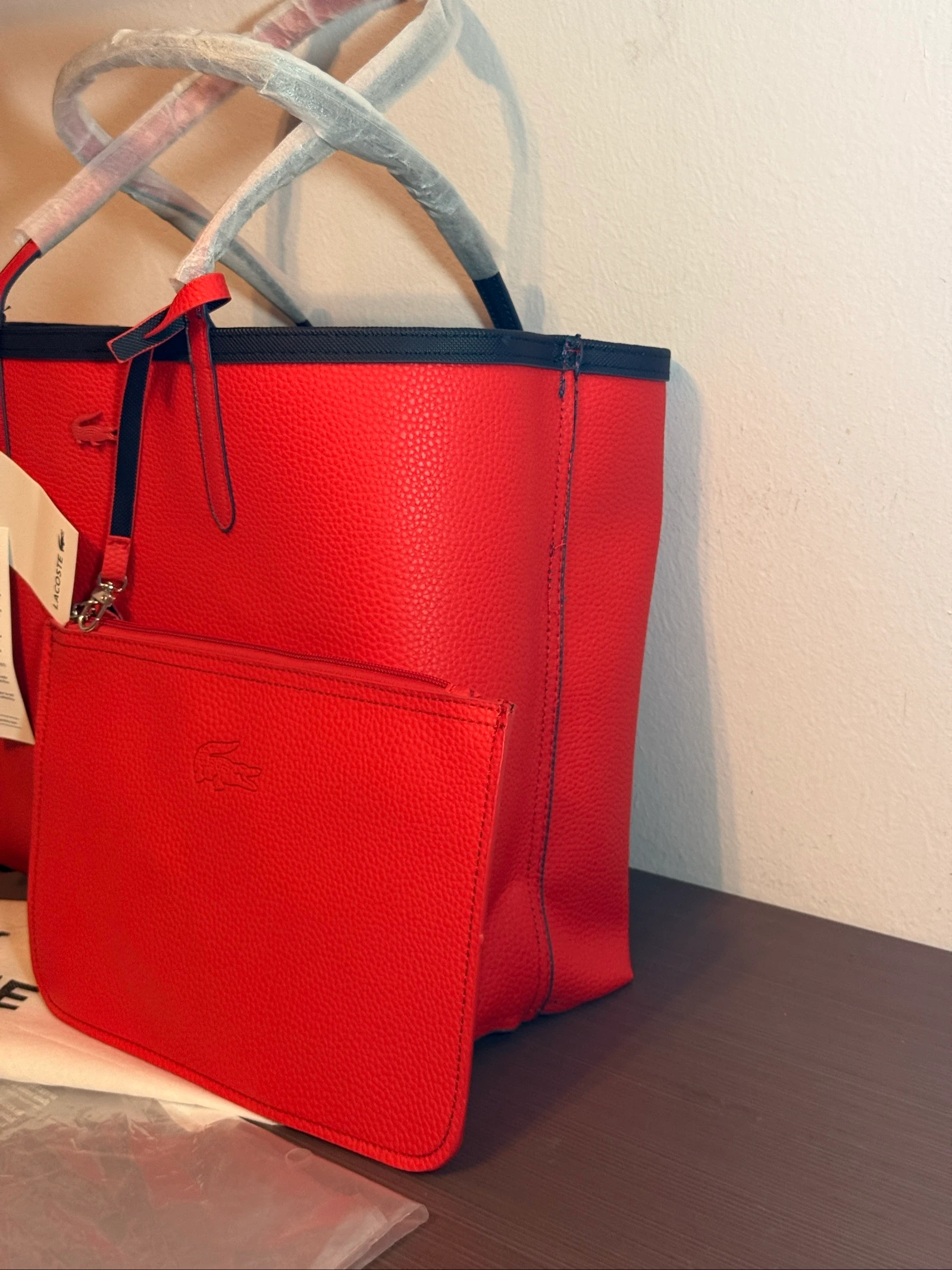 Bolsa tote Lacoste reversível - Azul e Vermelho – photo 5